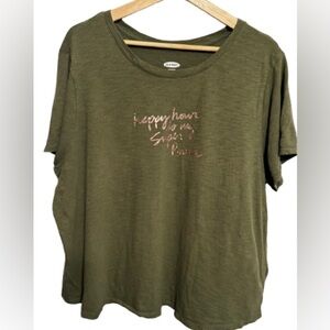 Old Navy Graphic Green Boxy Tee XXL